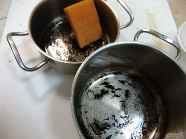 Чистим пригоревшую посуду из нержавейки